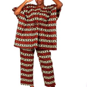 Stylish Brown and Beige Patterned Pant Set